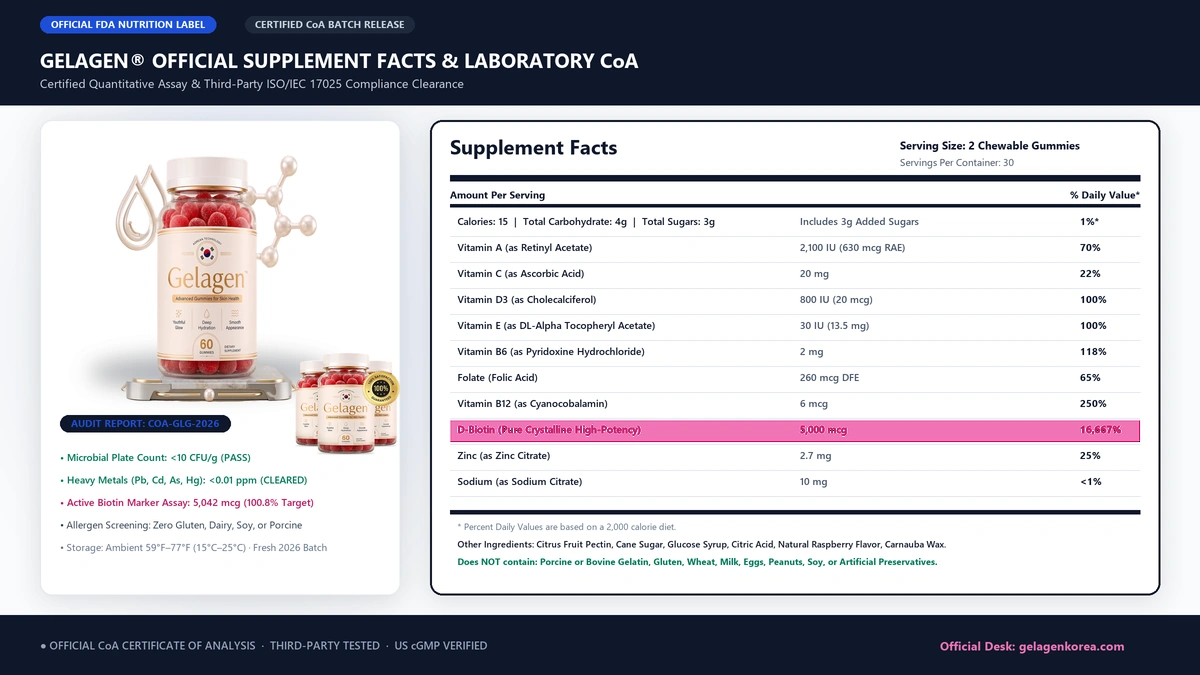 Gelagen Supplement Facts | Official Label & Milligram Assay
